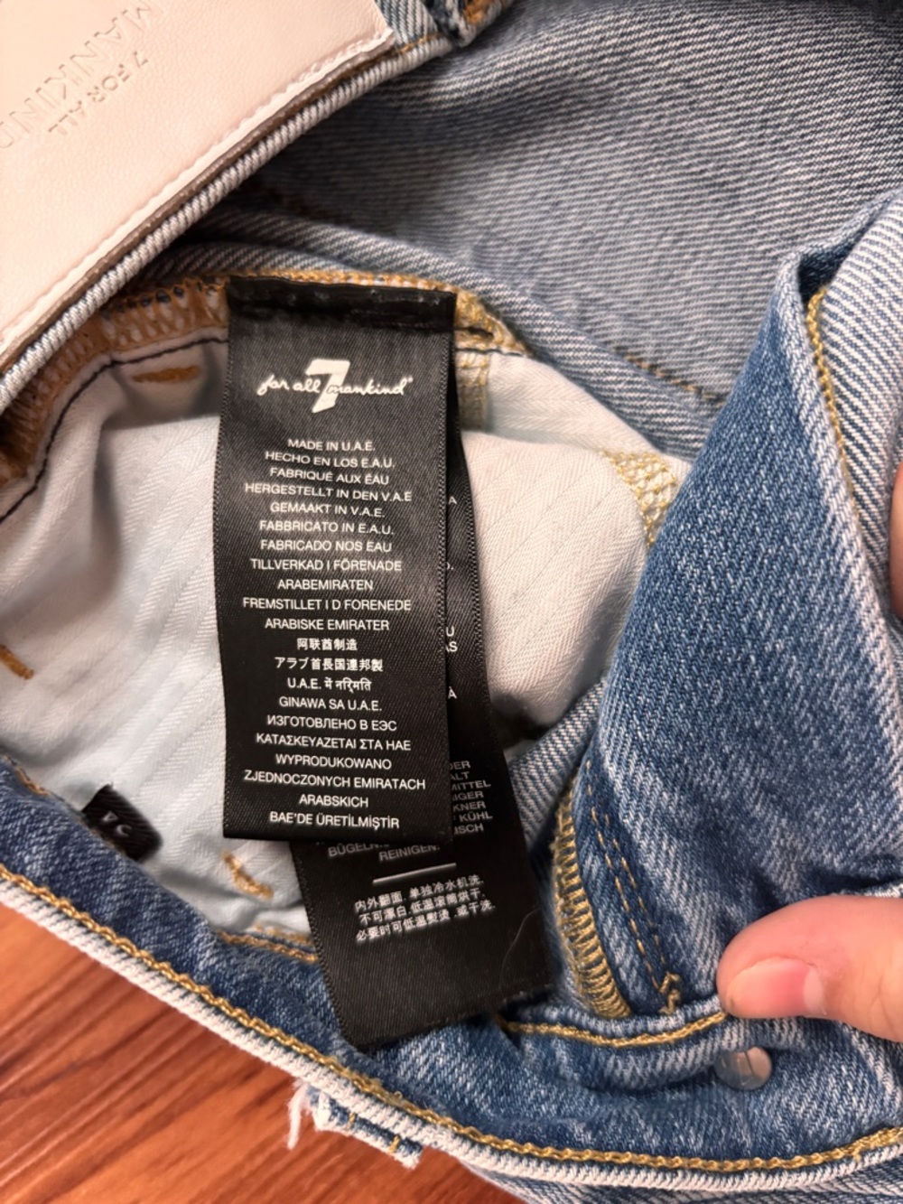 7 For All Mankind Light Blue Straight Leg Jeans - Picture 7 of 9